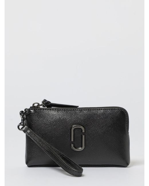 Marc Jacobs Black The Snapshot Wristlet Saffiano Leather Clutch