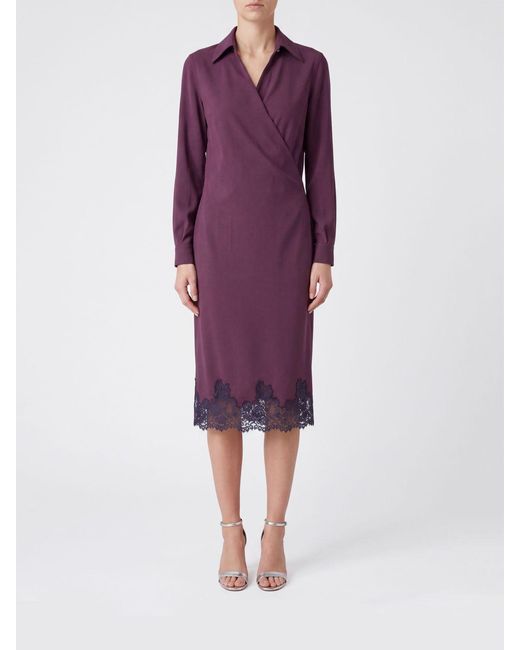 Alberta Ferretti Purple Midi Shirt Dress