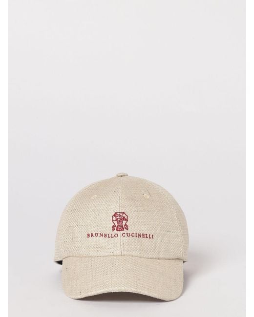 Brunello Cucinelli Natural Linen Blend Baseball Cap for men