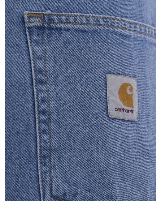 Carhartt Blue Cotton Denim Shorts for men