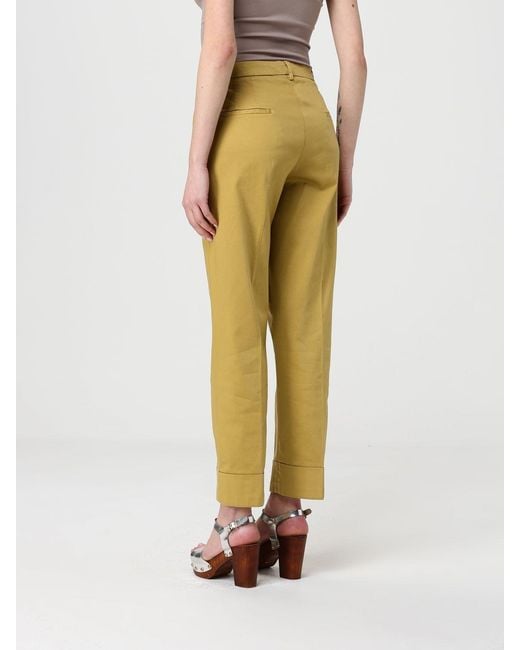 Mason's Yellow Stretch Cotton Cropped Fit Trousers
