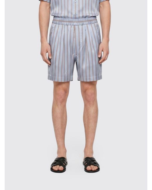 Tom Ford Blue Striped Silk Shorts for men