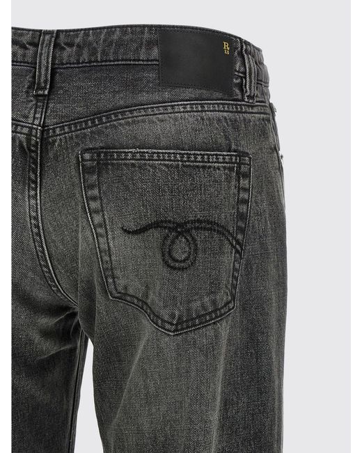 R13 Gray Denim Straight Jeans