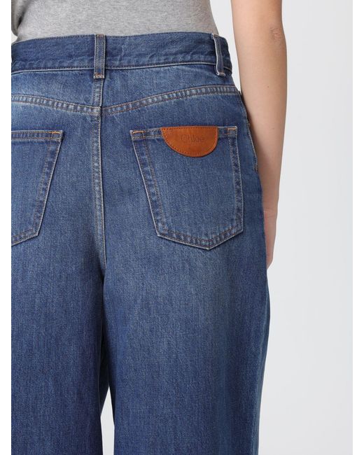 Chloé Blue Chlo&Eacute Cotton Denim Palazzo Jeans