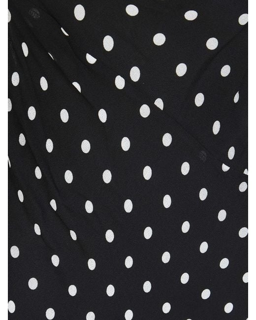 Self-Portrait Black Polka Dot Crepe Long Dress