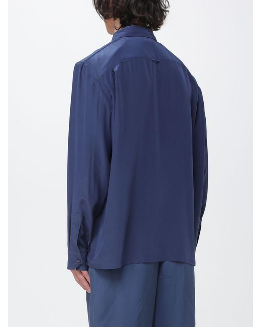Saint Laurent Blue Classic Silk Shirt for men