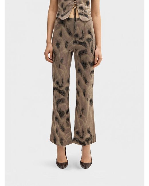MACCAPANI Natural Proper Flared Trousers