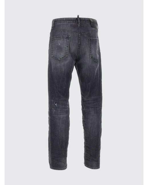 DSquared² Black 642 Straight Stretch Denim Jeans for men