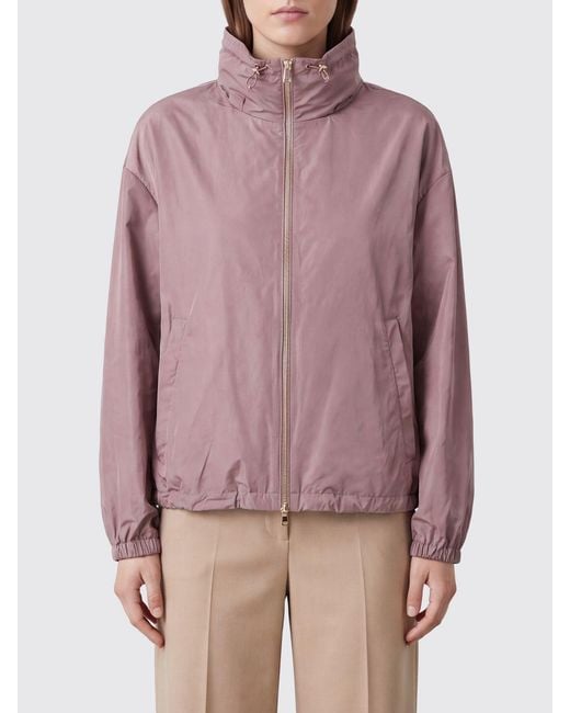 Herno Pink Short Water-Repellent Taffeta Windbreaker Jacket With Hood And High Neck