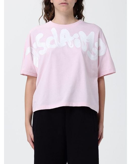 DISCLAIMER White Relaxed Fit Cotton T-Shirt With Printed Logo And Crew Neck