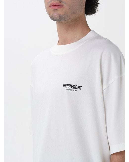 Represent White Cotton Logo T-Shirt for men