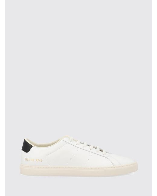 Common Projects Natural Achilles Low-Top Smooth Leather Sneakers With Printed Logo for men