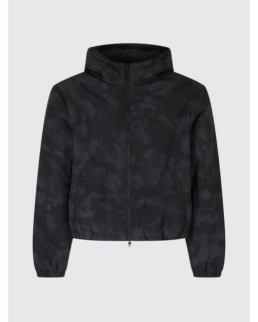 Represent Blue Hooded Nylon Windbreaker Jacket With Abstract Print for men