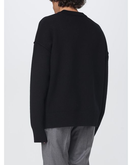 AMI Black Wool Pullover for men