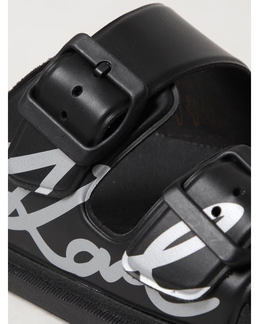 Karl Lagerfeld Black Signature Slides Sandals