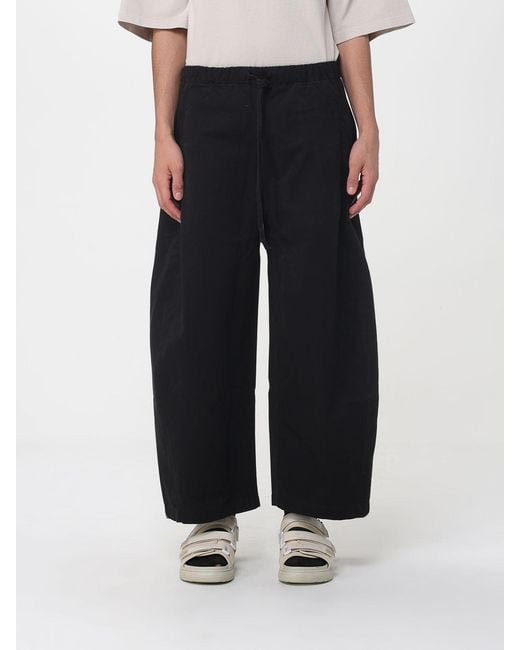 Entire studios Black Cotton Wide Leg Trousers for men