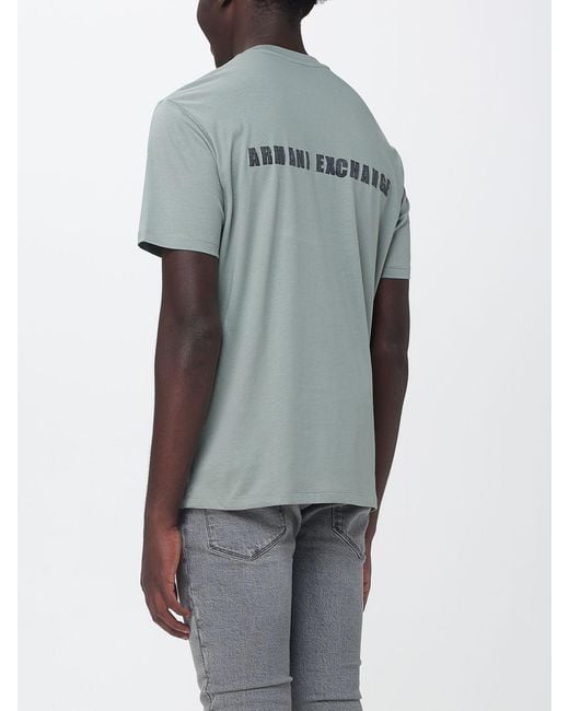 ARMANI EXCHANGE Gray Crew Neck T-Shirt With Logo Patch for men
