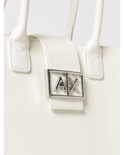 ARMANI EXCHANGE White Faux Leather Bag