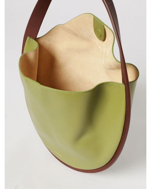 Jil Sander Green Pivot Leather Bag