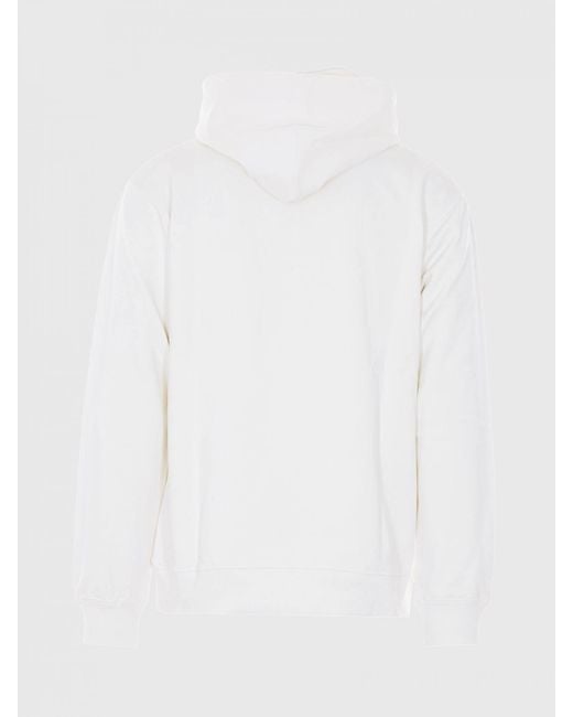 Drole de Monsieur White Fleuriste Printed Cotton Hoodie for men