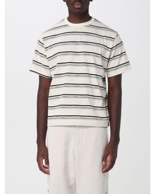 Carrera White Striped Cotton Crewneck T-Shirt With Embroidered Logo for men