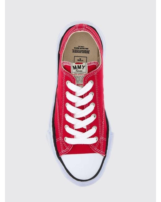 Maison Mihara Yasuhiro Red Peterson Low Top Canvas Trainers With Rubber Sole for men