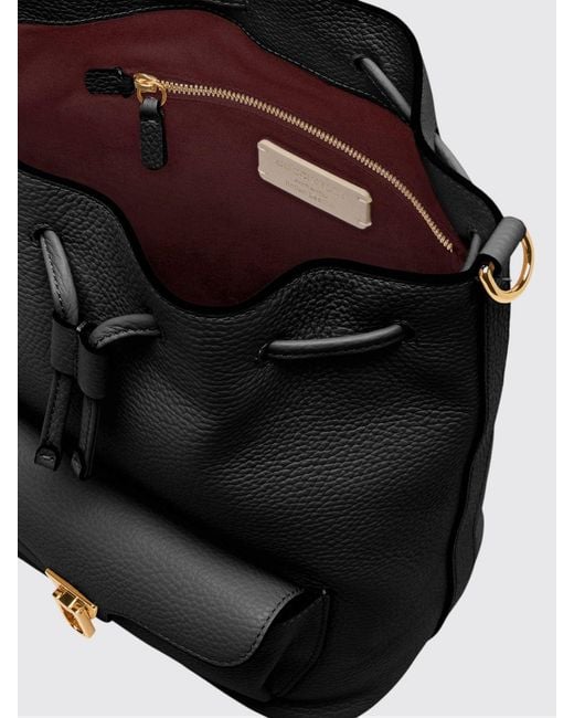 Coccinelle Black Beat Generation Hammered Leather Bucket Bag
