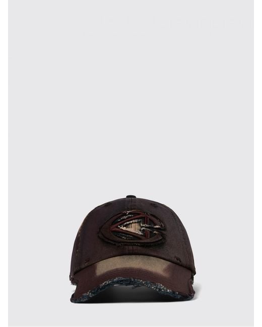 CAMPERLAB Black Distorted Washed Sprayed Used Cotton Hat