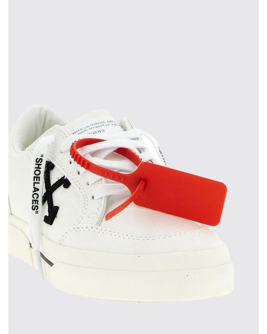 Off-White c/o Virgil Abloh White Vulcanized Cotton Canvas Sneakers