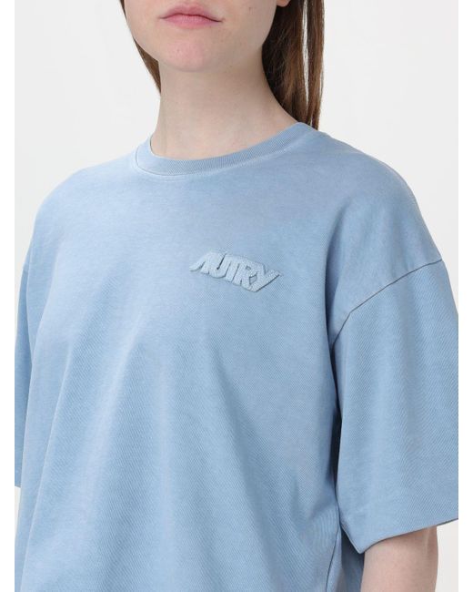 T-shirt crop di Autry in Blue