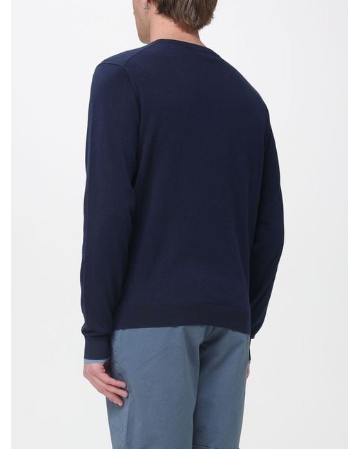Sun 68 Blue Crew Neck Cotton Pullover for men