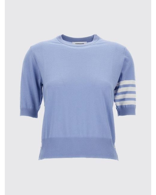 Thom Browne Blue 4-Bar Virgin Wool Sweater
