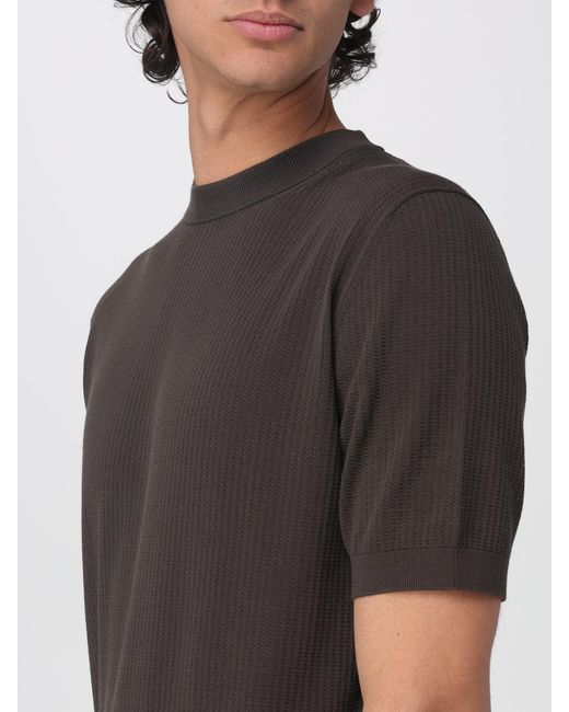 Kangra Black Cotton Crew Neck Pullover for men