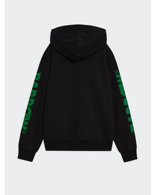 Barrow Black Cotton Hoodie With Logo for men