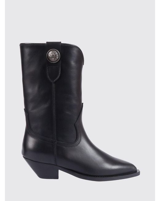 Via Roma 15 Black Leather Ankle Boots
