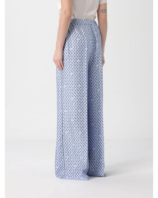 Max Mara Blue Paisley Silk Trousers
