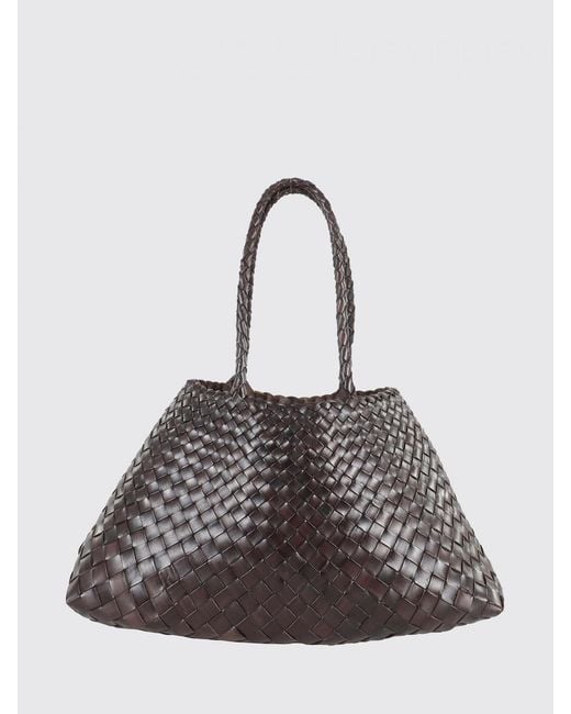 Dragon Diffusion Brown Santa Croce Big Woven Leather Bag