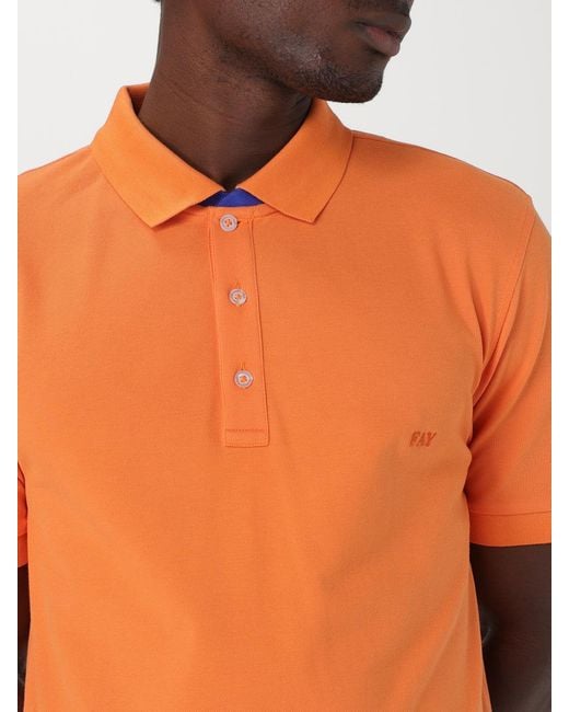 Fay Orange Polo Shirts for men