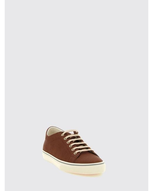 Brunello Cucinelli Brown Leather Sneakers for men