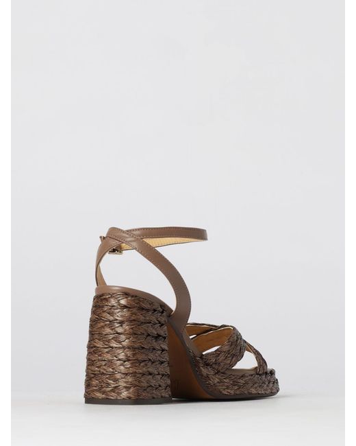 Castaner Natural Valeriette Woven Raffia And Leather Sandal