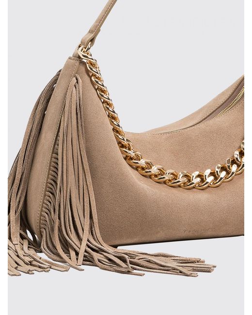 Twinset Natural Liliane Suede Fringed Bag
