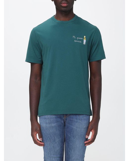 Mc2 Saint Barth Green Cotton Crew Neck T-Shirt for men