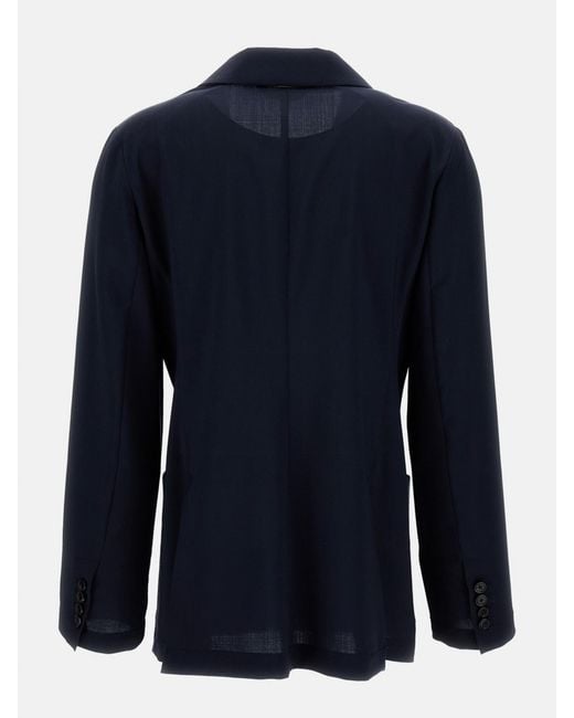 Barena Blue Virgin Wool Double Breasted Blazer