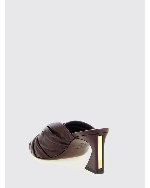 Fendi Brown Arco Draped Nappa Mules