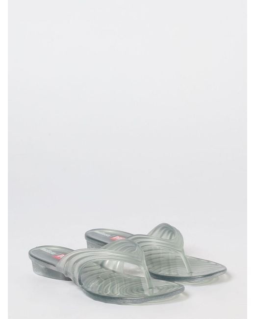 DIESEL White Quantum Thong Sandals From The Collaboration