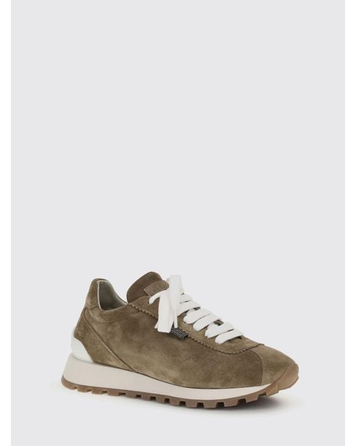 Brunello Cucinelli Multicolor Suede Sneakers With Monile Detail