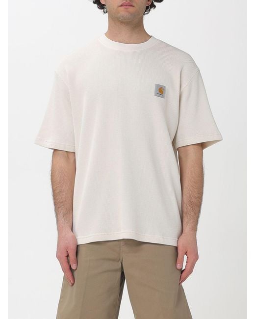 Carhartt White Cotton Crew Neck T-Shirt for men
