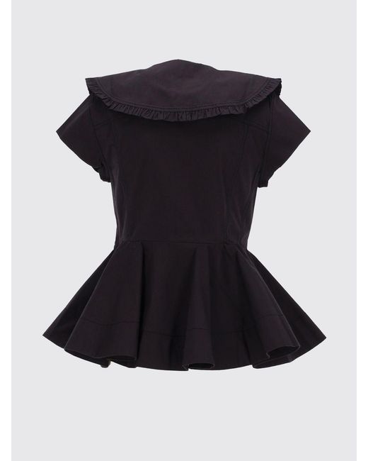 Ganni Black Stretch Organic Cotton Shirt