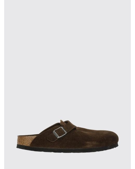 Birkenstock White Boston Suede Mules for men