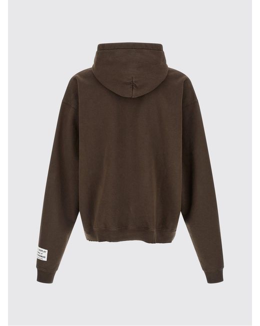 GALLERY DEPT. Brown Oversized Abstract Print Cotton Hoodie for men